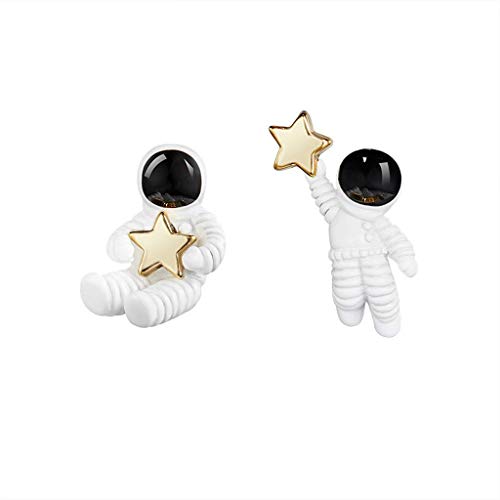 Product Cover SimpleLif Cute Stud Earring/Astronaut Small Asymmetrical Earrings for Women Girl,1.6 X 2.2 cm