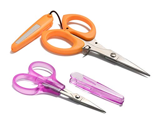Product Cover Stainless Steel Sewing and Embroidery or Detail Scissor Set with Ergonomic Handle and Protective Cover Perfect for Thread Cutting, Quilting Any DIY Work (Pink)