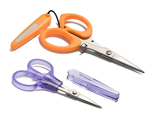 Product Cover Stainless Steel Sewing and Embroidery or Detail Scissor Set with Ergonomic Handle and Protective Cover Perfect for Thread Cutting, Quilting Any DIY Work (Violet)