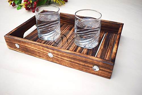 Product Cover Wood Art Store Elegant Wooden Hand Crafted Fruit Serving Tray for Dining Table