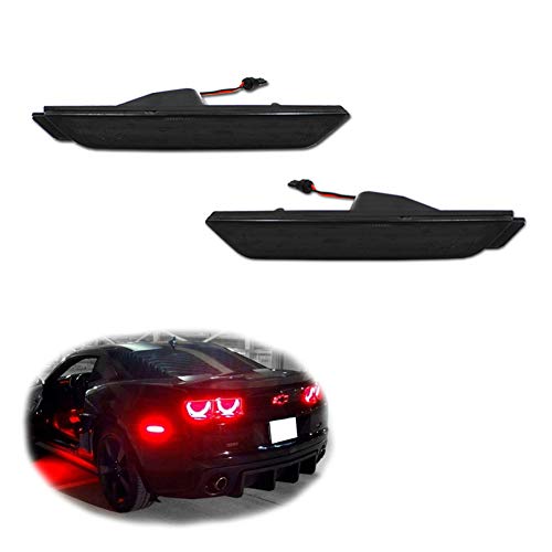 Product Cover GTINTHEBOX 2PCS 3D Smoked Lens 27-SMD Red Full LED Rear Side Marker Lights Lamps Replacement Kit For 2010 2011 2012 2013 2014 2015 Chevrolet Chevy Camaro