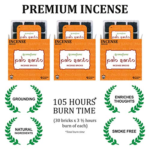 Product Cover Aromafume Palo Santo Incense Bricks (3 Trays x 9 Pieces Each) | Ideal for deepened Spirituality, Meditation & Rituals | Made Using Pure Peruvian Palo Santo | Refill Pack