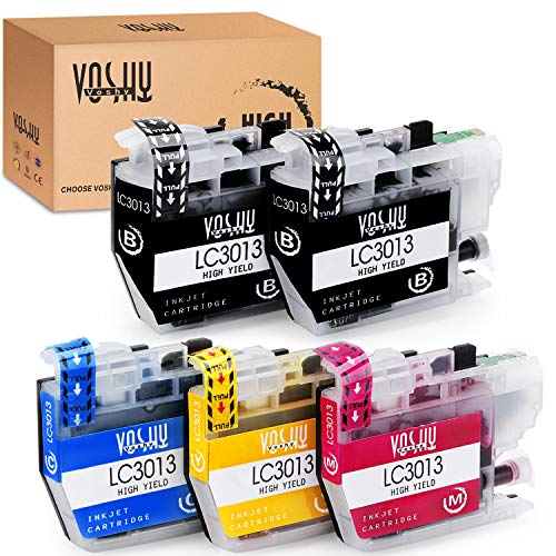 Product Cover Voshy Compatible Ink Cartridges Replacement for LC3013 LC 3013 Used to MFC-J491DW MFC-J497DW MFC-J690DW MFC-J895DW Printer (2 Black, 1 Cyan, 1 Magenta, 1 Yellow, 5-Pack)