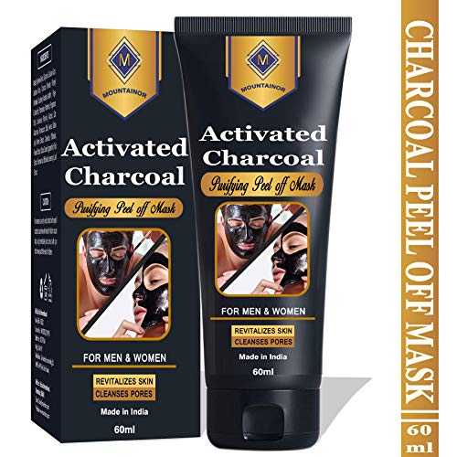 Product Cover Mountainor Activated Charcoal Peel Off Black Mask - Blackhead whitehead remover, Deep Pore Cleansing for Face Nose Acne Pimple Oily Skin Remover- 60g