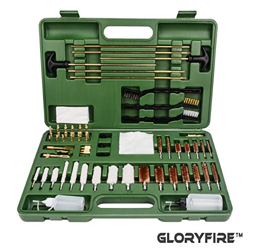 Product Cover GLORYFIRE Universal Gun Cleaning Kit Hunting Rifle Handgun Shot Gun Cleaning Kit for All Guns with Case Travel Size Portable Metal Brushes Bass Jags Tips Adapters
