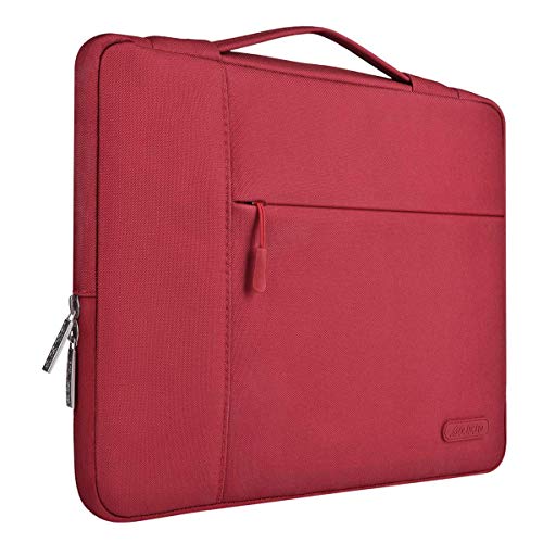 Product Cover MOSISO Laptop Sleeve Compatible with 13-13.3 inch MacBook Air, MacBook Pro, Notebook Computer, Polyester Multifunctional Briefcase Handbag Carrying Case Cover Bag, Red