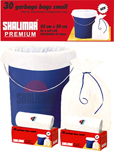 Product Cover Shalimar Premium Garbage Bags (Small) Size 43 cm x 51 cm 4 Rolls (120 Bags) (White Color)
