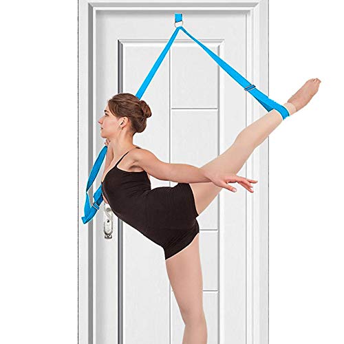 Product Cover tchrules Leg Stretcher, Door Flexibility & Stretching Leg Strap - Great for Ballet Cheer Dance Gymnastics or Any Sport Leg Stretcher Door Flexibility Trainer Premium Stretching Equipment (Blue)