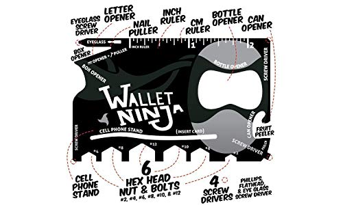 Product Cover Creatif Ventures Wallet Ninja 18-in-1 Multi-Purpose Credit Card Size Pocket Tool (Black)