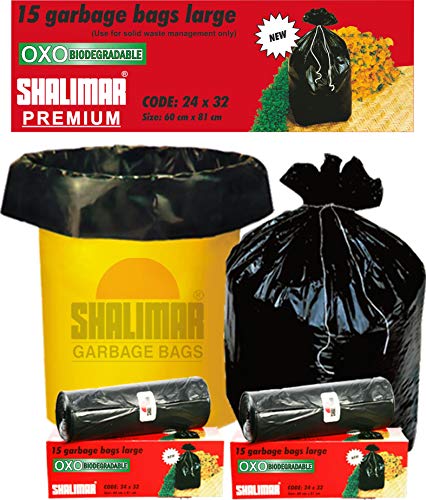 Product Cover Shalimar Premium Garbage Bags (Large) Size 60 cm x 81 cm 4 Rolls (60 Bags) (Black Color)
