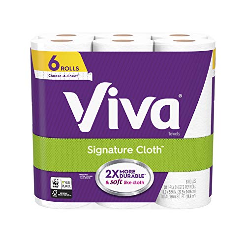 Product Cover Viva Signature Cloth Choose-A-Street Paper Towels, Soft & Strong Kitchen Paper Towels, White, 6 Value Rolls