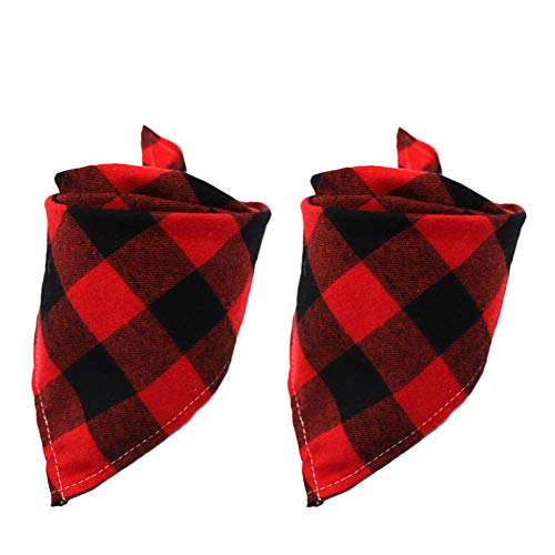 Product Cover Ownest Classic Dog Plaid Bandana Scarf,Pet Dog Bandanas Bibs Adjustable Triangle Bibs Scarf for Dogs Cats Pets Animals