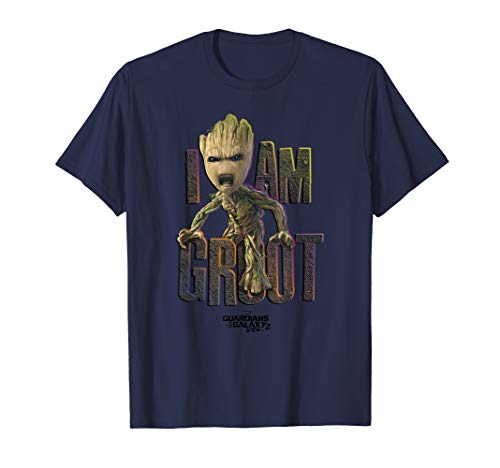 Product Cover Marvel Guardians Vol.2 I AM GROOT Cute Angry Graphic T-Shirt T-Shirt