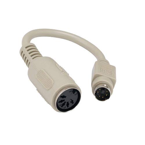 Product Cover KENTEK 6 Inch in Mini DIN6 PS/2 Male to DIN5 at Female Keyboard Adapter Converter Cable Cord MDIN6 6 Pin to DIN5 5 Pin M/F for PC Mac Linux