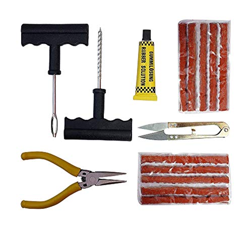 Product Cover Jagger Complete Tubeless Tyre Puncture Repair Kit (Nose Pliers + Cutter + Rubber Cement + Extra Strips)