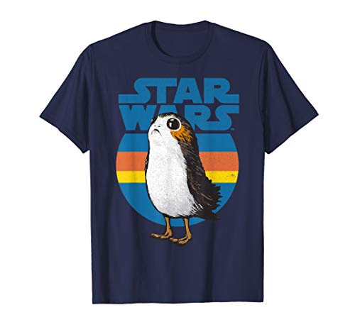 Product Cover Star Wars Last Jedi Porg Retro Stripes Logo Graphic T-Shirt