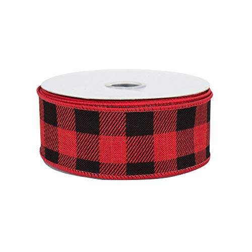 Product Cover Buffalo Check Plaid Wired Ribbon - 1 1/2