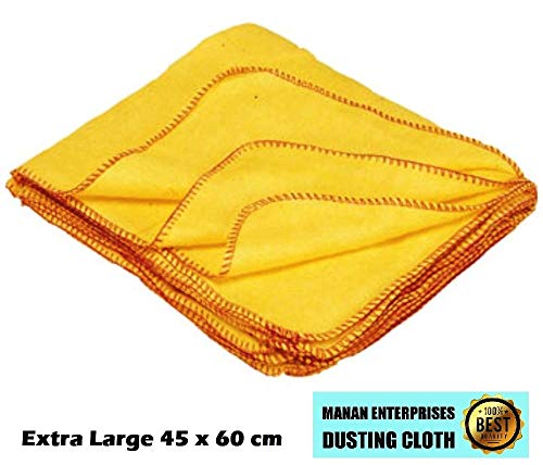 Product Cover manan Dusting Wiping Cotton Cleaning Cloth, 45x40 cm, Yellow -Set of 6