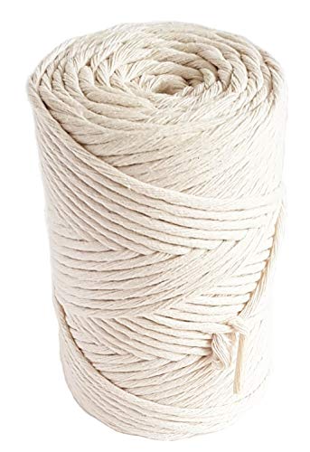 Product Cover Natural Macrame Cord 3mm Cotton Cord 140m Single Strand Cotton Rope for DIY Projects 459 feet macrame rope