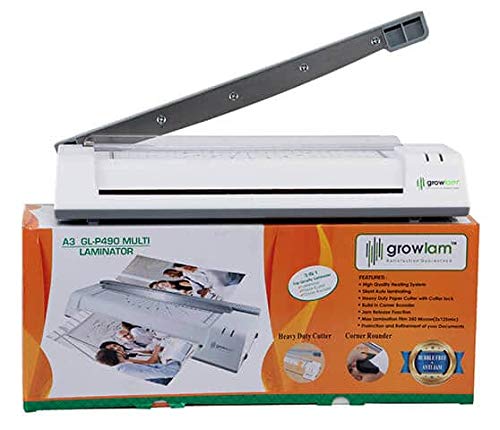 Product Cover Growlam Lamination Machine A3 / A4 Size Multi Functional with inbuilt Paper Cutter | Corner Rounder | Laminator | Stylish Design