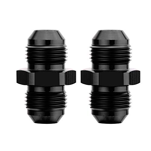 Product Cover EVIL ENERGY 6AN to 6AN Male Coupler Flare Union Adapter Straight Fitting Aluminum Black 2 Pcs