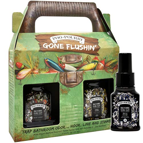 Product Cover Poo-Pourri Before-You-Go Toilet Spray, Gone Flushin Set of 2, Smoky Woods & Trap-A-Crap Scent, Includes 1.4 Ounce Royal Flush Bottle