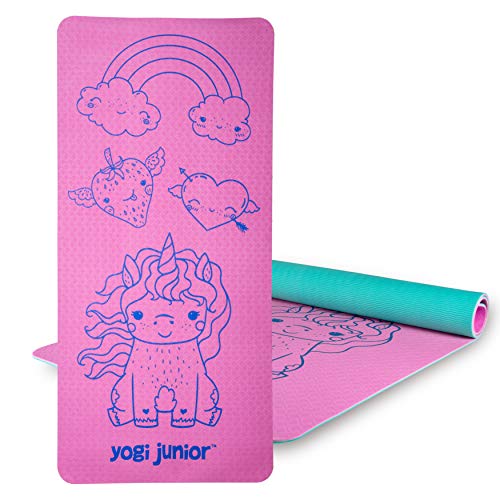 Product Cover Yogi Junior Kids Yoga Mat - PVC Free - Double Layered TPE Foam (Pink)