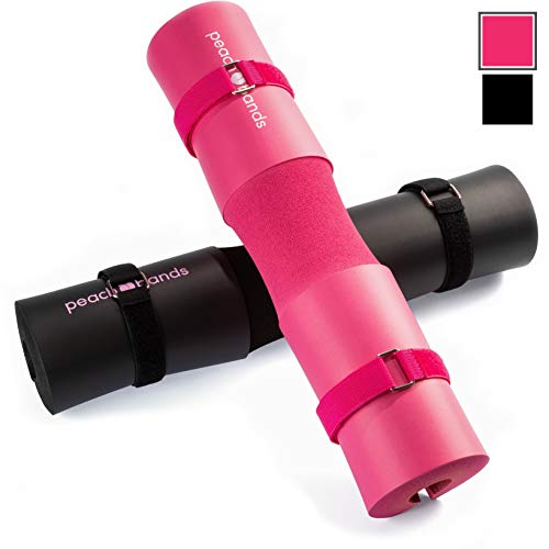 Product Cover Peach Bands Barbell Pad with Secure Straps for Squats and Hip Thrusts (Pink)