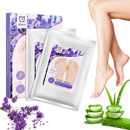 Product Cover Foot Mask 2 Pairs Foot Peel Mask Exfoliating Booties Peeling Away Calluses and Dead Skin Cells Make Your Feet Smooth and Soft by Nimiah