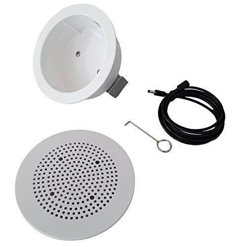 Product Cover Mount Genie Flush Mount | Built-in Wall or Ceiling Bluetooth Speaker Mount [Newest 2019 Model] | Includes Optional Grill. Award Winning Design. Fantastic Sound (White, 1-Pack)