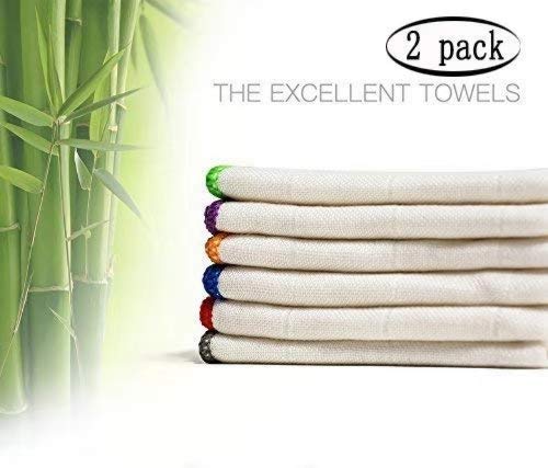 Product Cover DEARTOWN Bamboo Microfiber Kitchen Towels (6pcs-Pack,2 Packs) White Dishcloth,12 x 12 Inch