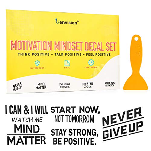 Product Cover Motivation Mindset Decals, Wall Decor, For Bedroom, Bathroom, Kids Rooms, Classroom, Inspirational, Vinyl, Set of 5