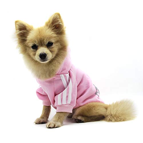 Product Cover QiCheng&LYS Adidog Pet Clothes,Dog Winter Hoodies Apparel Puppy Cute Warm Hoodies Coat Sweater for Dog Cat (XXL, Pink)