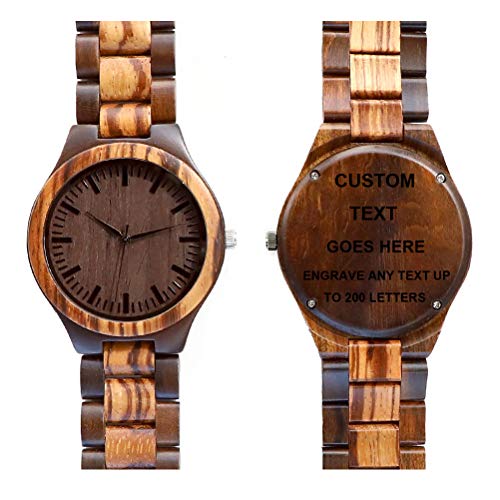 Product Cover Engraved Wooden Watch for Men Custom Personalized Groomsmen Gift Ideas Customized Husband Boyfriend Dad Son Wood Wrist Watch for Anniversary Graduation Birthday Christmas Gifts