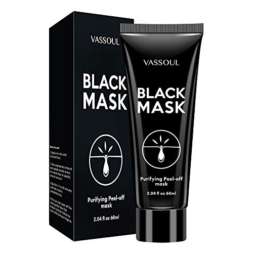 Product Cover Vassoul Blackhead Remover Mask, Peel Off Blackhead Mask - Deep Cleansing Black Mask, Bamboo Activated Charcoal Peel-Off Mask