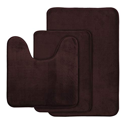 Product Cover AOACreations Non Slip Memory Foam Bathroom Bath Mat Rug 3 Piece Set, Includes 1 Large 20