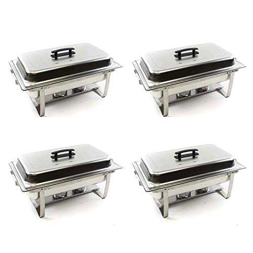 Product Cover ALPHA LIVING 70014 4 Pack 8QT Chafing Dish High Grade Stainless Steel Chafer Complete Set, 8 QT