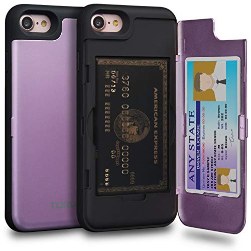Product Cover TORU CX PRO iPhone 8 Wallet Case Purple with Hidden Credit Card Holder ID Slot Hard Cover & Mirror for iPhone 8 / iPhone 7 - Lavender