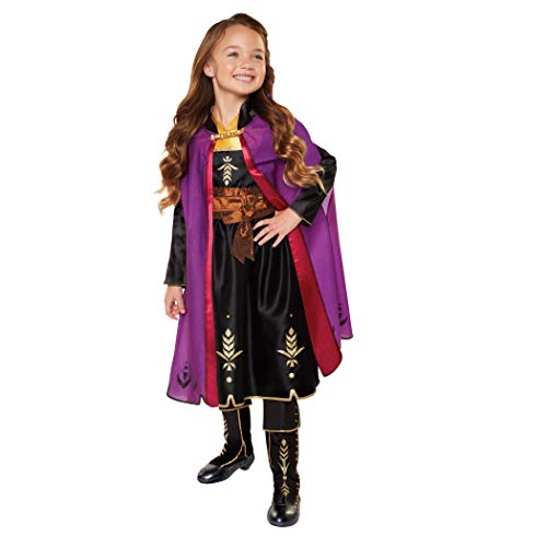 Product Cover Disney Frozen 2 Anna Adventure Girls Role-Play Dress with Rich Violet Travel Cape, Featuring Intricate Belt Design & Artistic Dress Trim - Fits Sizes 4-6X, For Ages 3+