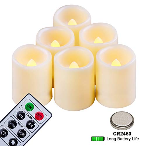 Product Cover Homemory 6PCS Remote Control Timer Votive Candles, 1.5
