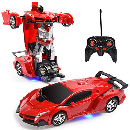 Product Cover Jeestam RC Car for Kids, 1:18 Transform Car Robot, 2.4GHz Rechargeable One Button Transformation 360°Rotating Drifting Realistic Engine Sounds Remote Control Toy Car Gift for Kids and Adults