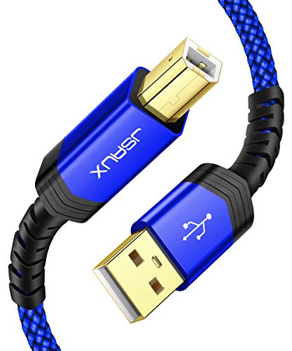 Product Cover JSAUX Printer Cable, USB Printer Cable Type A Male to B Male Scanner Cord USB B Cable High Speed for HP, Canon, Epson, Dell, Brother, Lexmark, Xerox, Samsung etc (10 Feet)