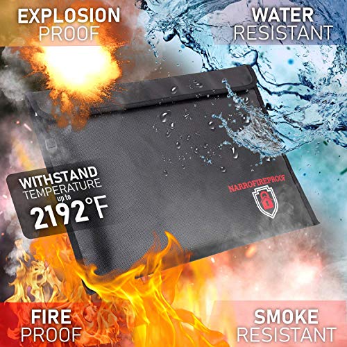 Product Cover Fireproof Document Bags 2192℉ Triple Layer Fire-Resistant Money Bag 15