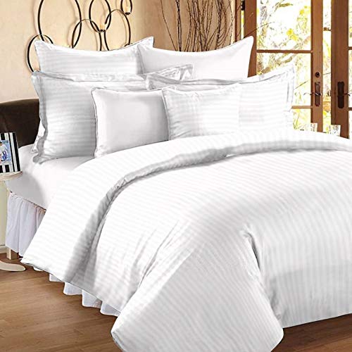 Product Cover BS EXPORTS Luxury 210 TC Cotton King Size Double Bed Sheet (9 ft x 9 ft) with 2 Pillow Covers, White