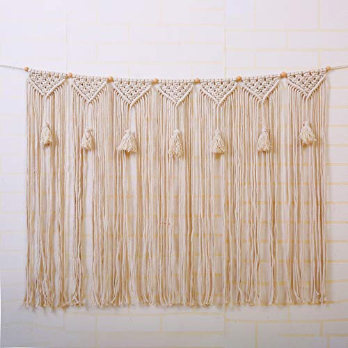 Product Cover laddawan Macrame Wall Hanging Wall Tapestry Large Bohemian Wall Decoration for Wedding Backdrop Curtain Fringe Garland Banner Bedroom Living Room Gallery Baby Nursery 39