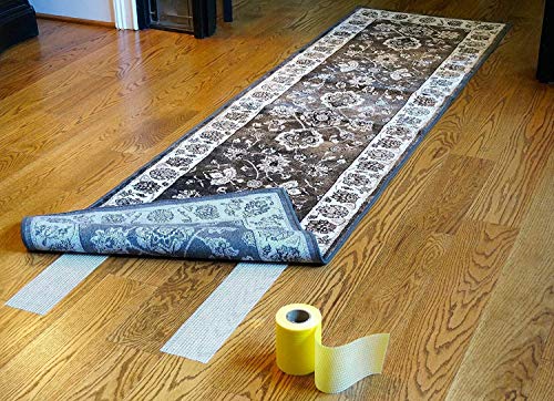 Product Cover Optimum Technologies Lok Lift Rug Gripper for Runners, 4 Inch by 25 Feet. The Original Slip Resistant Rug Solution (2 Pack)