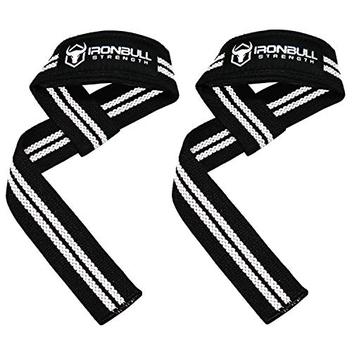 Product Cover Lifting Straps (1 Pair) - Padded Wrist Support Wraps - for Powerlifting, Bodybuilding, Gym Workout, Strength Training, Deadlifts & Fitness Workout (Black/White)
