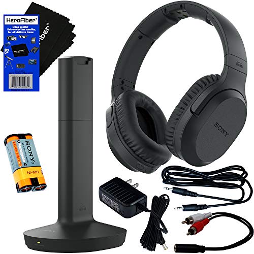 Product Cover Sony Wireless Over-Ear Noise Reduction Headphones (WHRF400R) with Transmitter Dock (TMRRF400) + Sony Rechargeable Battery + Connecting Cables + AC Adaptor + HeroFiber Cleaning Cloth
