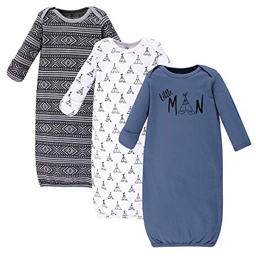 Product Cover Yoga Sprout Unisex Baby Cotton Gowns, Little Man, 0-6 Months