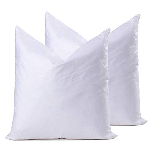 Product Cover ROSMARUS Down Feather Throw Pillow Inserts 16x16 Set of 2 Square Form Sham Stuffer Premium Hypoallergenic Cotton Lumbar White Decorative Sofa Cushion Couch